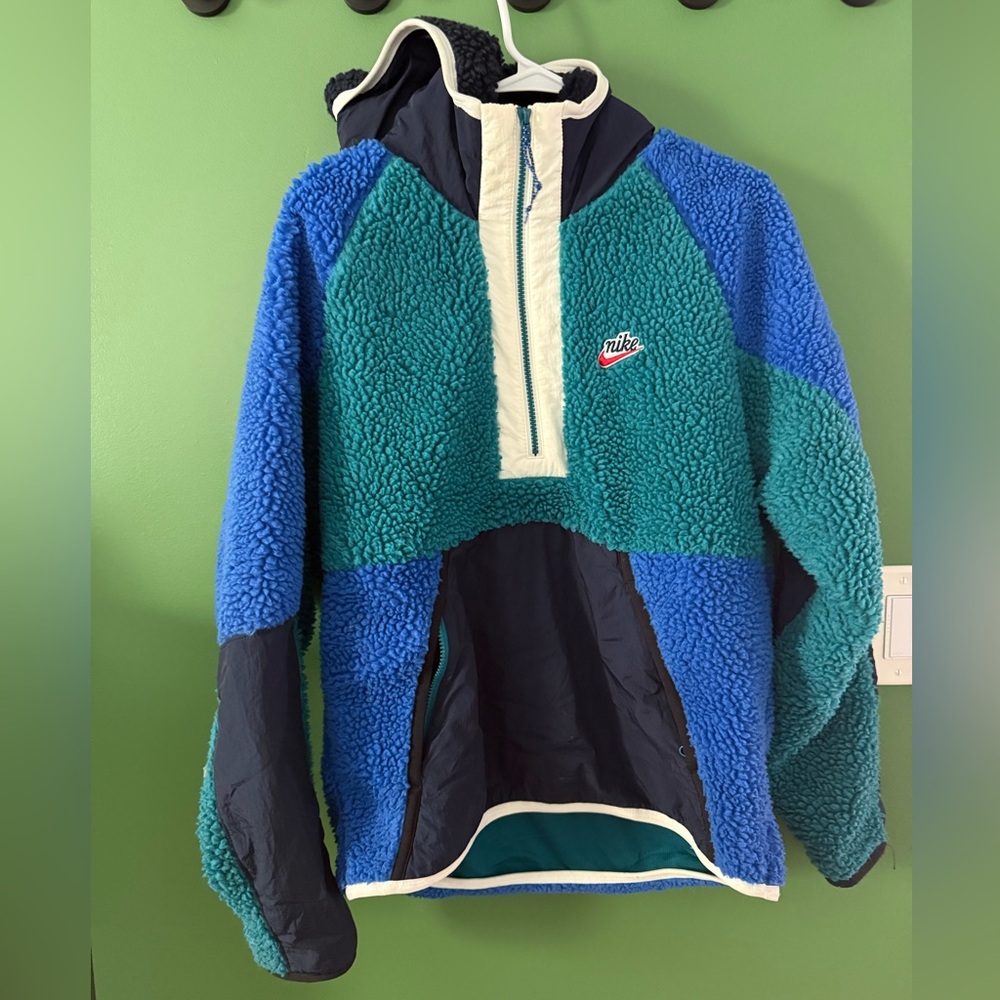 Nike Blue and Green Fleece Jacket